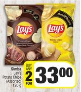 Simba Lay's Potato Chips (Assorted)-For Any 2 x 120g