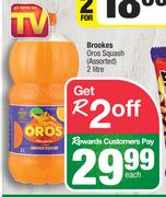 Brookes Oros Squash (Assorted)-2Ltr Each 