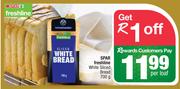 Spar Freshline White Sliced Bread-700g Per Loaf