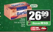 Rama Original 70% Fat Spread Brick-500gm Each