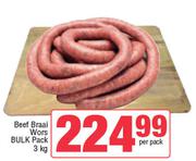 Beef Braai Wors Bulk Pack-3Kg Per Pack