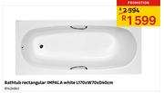 Bathtub Rectangular Impala White-L170 x W70 x D40cm
