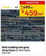 Wall Cladding Oslo Grey-32.5 x 7.5cm(0.78Sqm/Box) Per Sqm