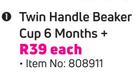 Little One Twin Handle Beaker Cup 6 Month+-Each