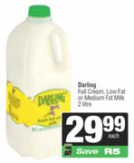 Darling Full Cream Low Fat Or Medium Fat Milk-2L