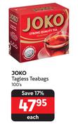 Joko Tagless Teabags-100's Pack
