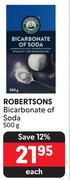 Robertsons Bicarbonate Of Soda-500g Each
