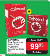 Canderel Cafe Sweetener Sticks 200's + Canderel Sweetener Sticks 50's-For Both