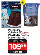 Pillsbury Cake Mix 510g Plus Pillsbury Frosting (All Variants) 400g-For Both