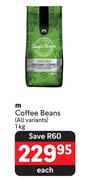 M Coffee Beans (All Variants)-1Kg 