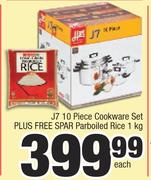 J7 10 Piece Cookware Set Plus Free Spar Parboiled Rice 1Kg