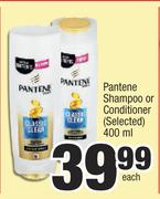 Pantene Shampoo Or Conditioner (Selected)-400ml Each