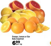 Oranges, Lemons Or Star Ruby Grapefruit-Per Kg