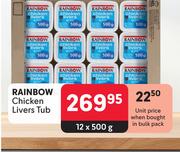 Rainbow Chicken Livers Tub-12 x 500g