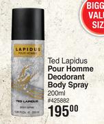 Ted Lapidus Pour Homme Deodorant Body Spray-200ml