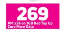 Samsung Galaxy A3 Core 4G Smartphone-On 1GB Red Top Up Core More Data