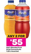 Hall's Blended Fruit Drink Concentrate Assorted-For Any 2 x 1.25Ltr