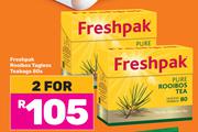 Freshpak Rooibos Tagless Teabags-For 2 x 80s