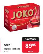 Joko Tagless Teabags-200's Pack