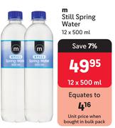 M Still Spring Water-12 x 500ml