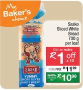 Sasko Sliced White Bread-700g Per Loaf