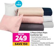3 Piece Urban Plain Comforter Set-Per Set