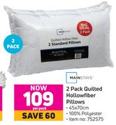 Mainstays 2 Pack Quilted Hollowfiber Pillows-Per Pack