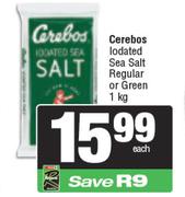 Cerebos Iodated Sea Salt Regular Or Green-1Kg