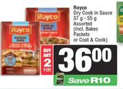 Royco Dry Cook In Sauce-For 2 x 37g-55g