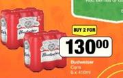 Budweiser Cans-For 2 x 6 x 410ml