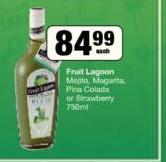 Fruit Lagoon Monto, Magarita Pina Colada Or Strawberry-750ml Each