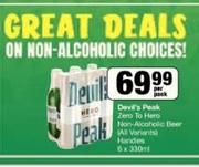 Devil's Peak Zero To Hero Non Alcoholic Beer (All Variants) Handies-6 x 330ml Per Pack
