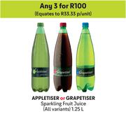 Appletiser Or Grapetiser Sparkling Fruit Juice (All Variants)-For Any 3 x 1.25L