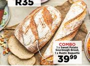 1 x Sweet Potato Sourdough Bread, 1 x Rustic Baguette-Combo