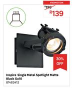 Inspire Single Metal Spotlight Matte Black GU10 81483412