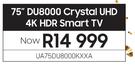 Samsung 75" DU8000 Crystal UHD 4K HDR Smart TV UA75DU8000KXXA
