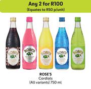 Rose's Cordial's (All Variants)-For 2 x 750ml