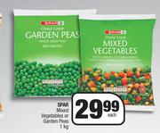 Spar Mixed Vegetables Or Garden Peas-1kg Each