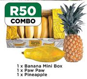 1 x Banana Mini Box, 1 x Paw Paw, 1 x Pinapple-Combo