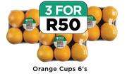 Orange Cups-For 3 x 6's
