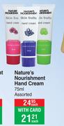 Nature's Nourishment Hand Cream Assorted-75ml Each