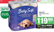 Baby Soft Toilet Tissue 2 Ply-18's Pack