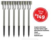 Inspire LED Solar Garden Spike Light Mini Beacon Stainless Steel 81465511-For 6