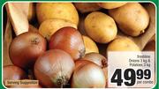 Freshline Onions 3Kg & Potatoes 3Kg-Per Combo