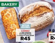 Combo: 1 x San Francisco Sourdough Bread, 1 x Cheese & Onion Bread