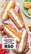 Long Custard Or Dessert Topping Dough Nuts-For Any 4