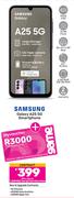 Samsung Galaxy A25 5G Smartphone-On 1.3GB Red Top Up Core More Data