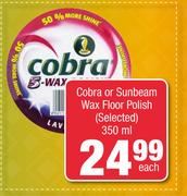 Cobra Or Sunbeam Wax Floor Polish-350ml Each