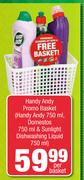 Handy Andy Promo Basket(Handy Andy-750ml,Domestos-750ml & Sunlight Dishwashing Liquid-750ml)-Per Bas