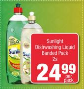 Sunlight Dishwashing Liquid Banded Pack-2s Per Pack